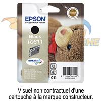 CARTOUCHE JET D'ENCRE COMPATIBLE EPSON T0611 BLACK 18 ML (PUCE)